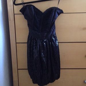 Bebe black strapless sequin dress size s